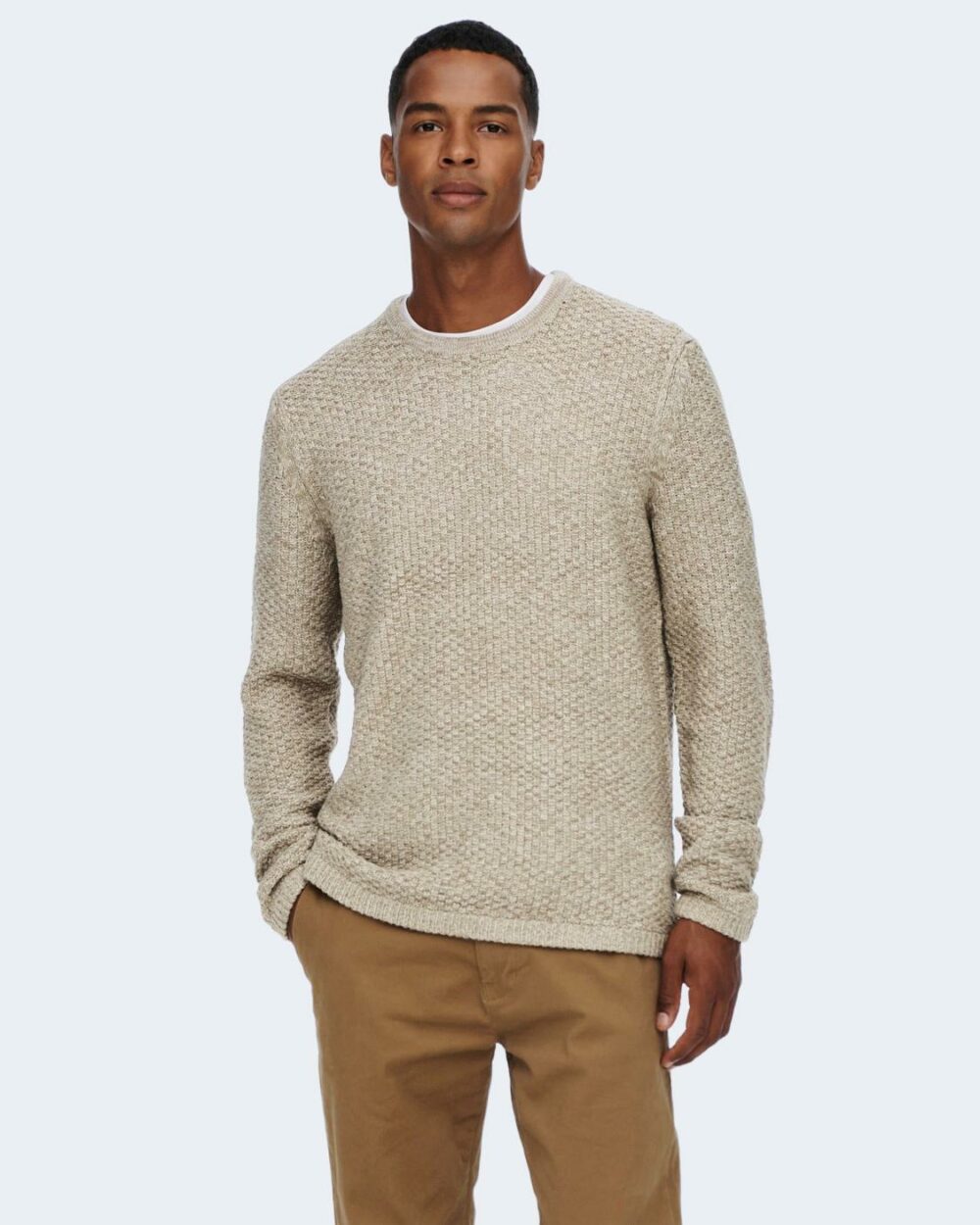 Maglione Only & Sons ONSLOCCER Beige - Foto 1