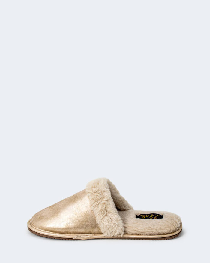 Pantofole Ralph Lauren GOLD METALLIC SUMMIT SCUFF Beige – 77794