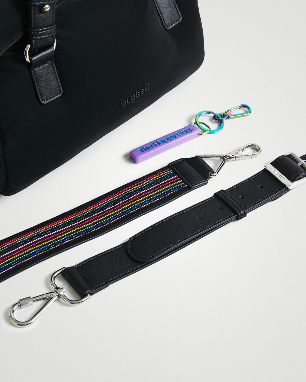 Borsa Desigual happy bag loverty Nero - Foto 4