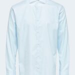Camicia manica lunga Selected SLHSLIMETHAN SHIRT LS CUT AWAY B NOOS Celeste - Foto 5