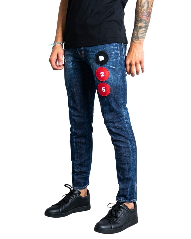 Jeans slim Dsquared2 LOGO PATCHES Dark Blue Denim - Foto 1