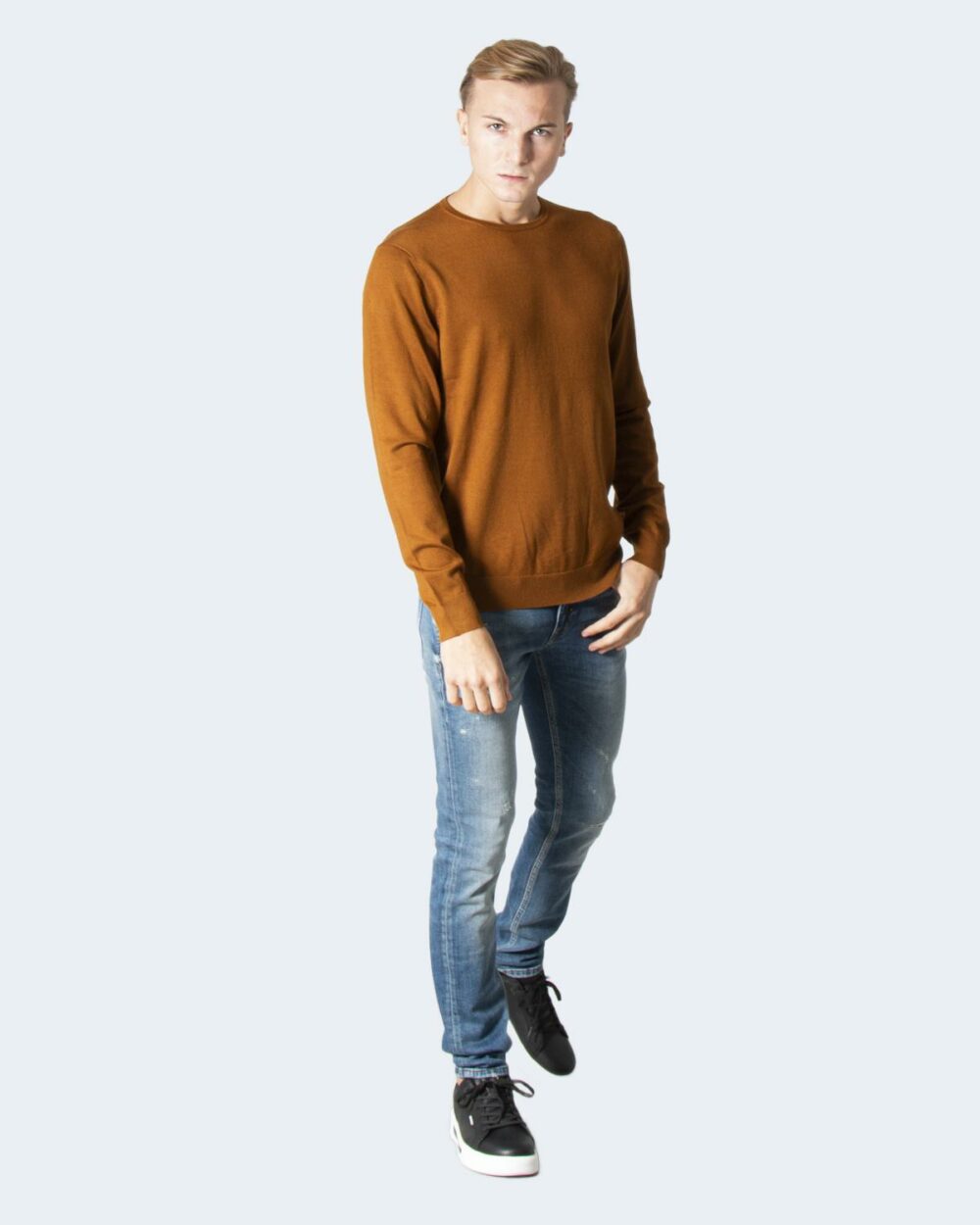Maglia Only & Sons ONSWYLER LIFE LS CREW KNIT NOOS Marrone - Foto 3