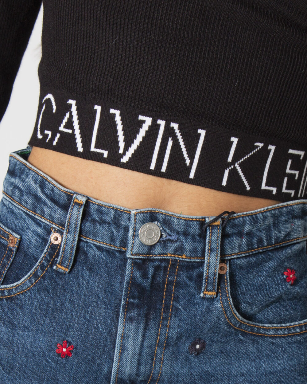 T-shirt manica lunga Calvin Klein Jeans LOGO TAPE Nero - Foto 3