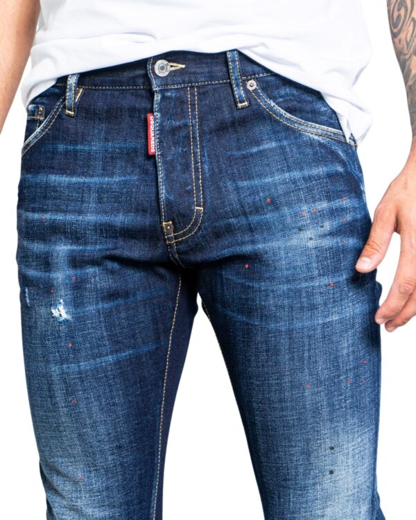 Jeans slim Dsquared2 LOGO PATCH Dark Blue Denim - Foto 4