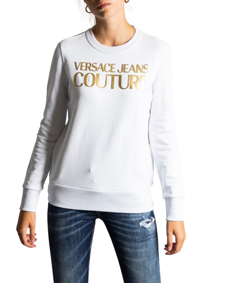 Felpa senza cappuccio Versace Jeans Couture LOGO GOLD Bianco - Foto 1