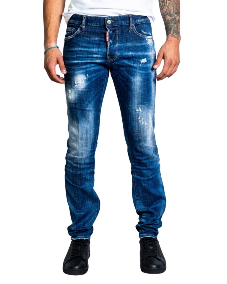 Jeans slim Dsquared2 STAMPA LOGO RETRO Denim scuro - Foto 1