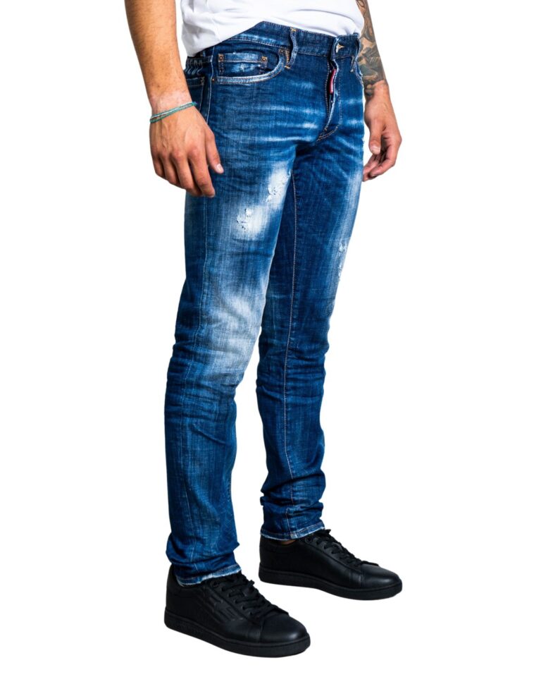 Jeans slim Dsquared2 STAMPA LOGO RETRO Denim scuro - Foto 2