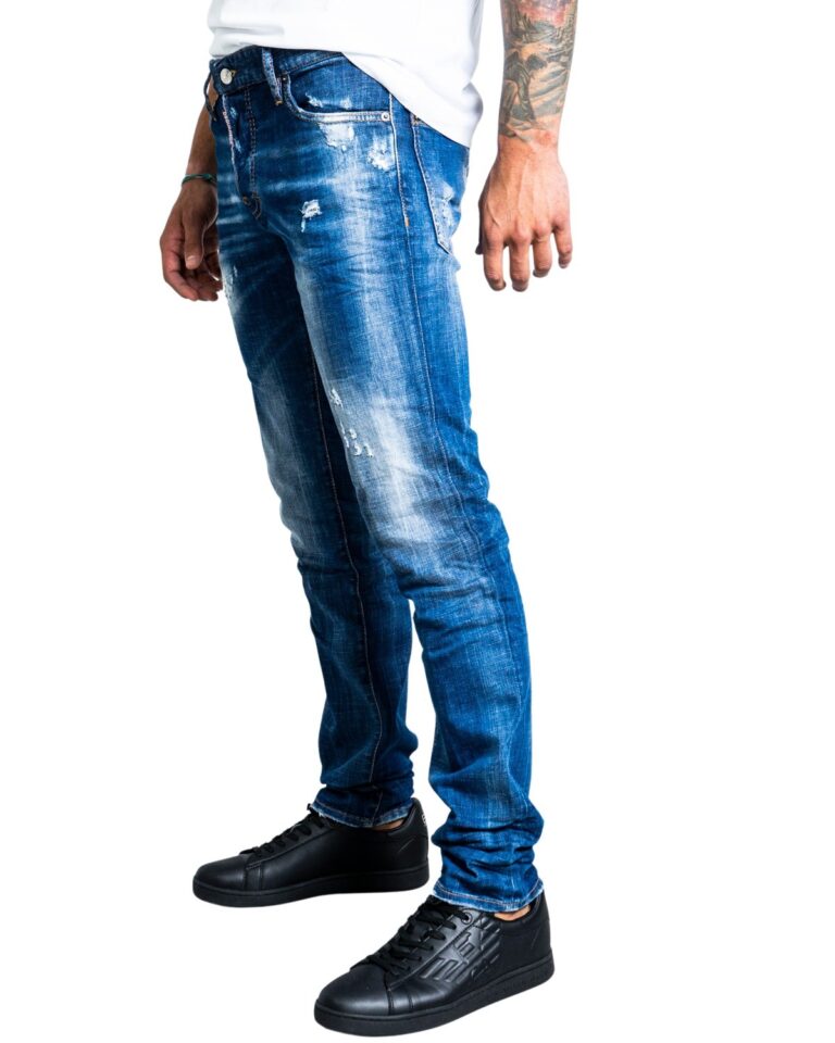 Jeans slim Dsquared2 STAMPA LOGO RETRO Denim scuro - Foto 5