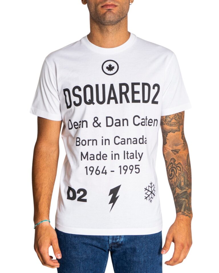 T-shirt Dsquared2 BORN IN CANADA Bianco - Foto 1