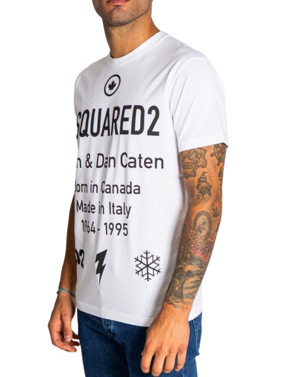 T-shirt Dsquared2 BORN IN CANADA Bianco - Foto 2