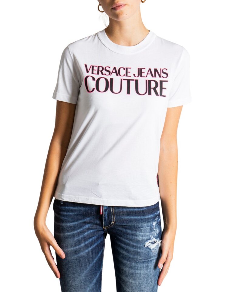 T-shirt Versace Jeans Couture LOGO FLUO Bianco - Foto 1