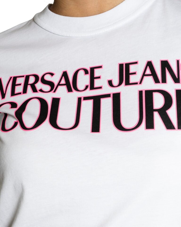 T-shirt Versace Jeans Couture LOGO FLUO Bianco - Foto 4