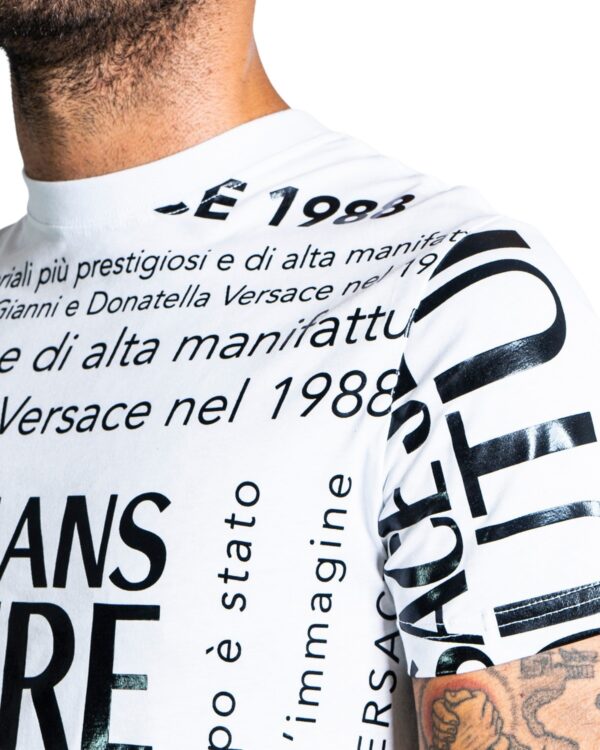 T-shirt Versace Jeans Couture LOGO SCRITTA Bianco - Foto 4
