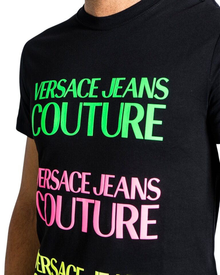 T-shirt Versace Jeans Couture LETTERE COLOR LOGO Nero - Foto 4