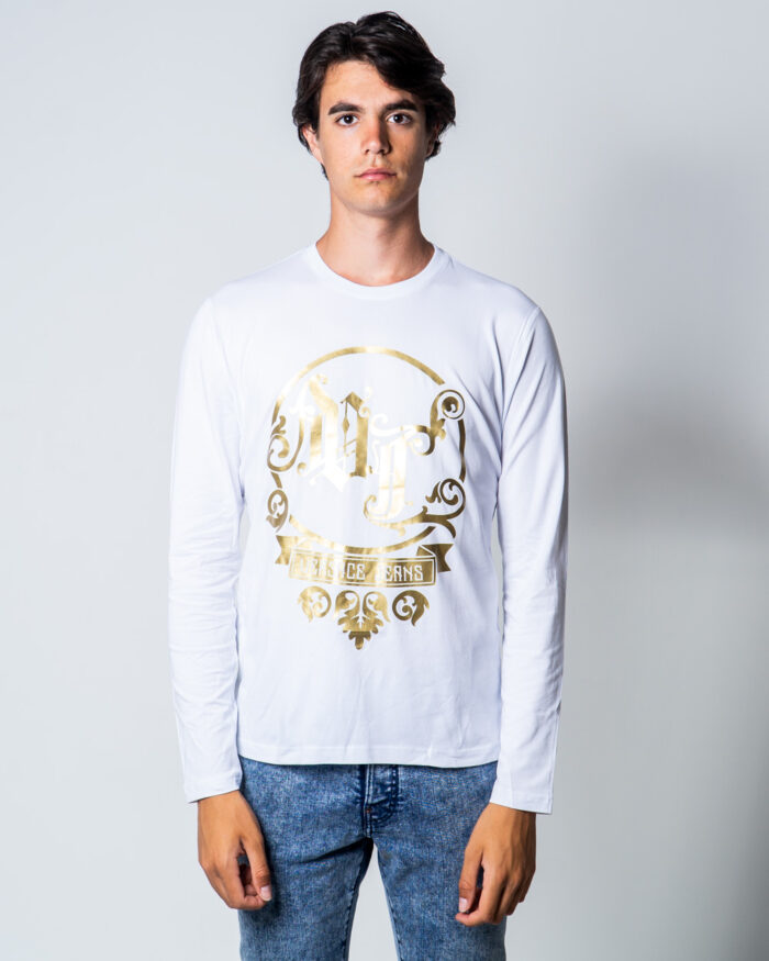 T-shirt manica lunga Versace Jeans Couture Logo Dorato Bianco – 51478