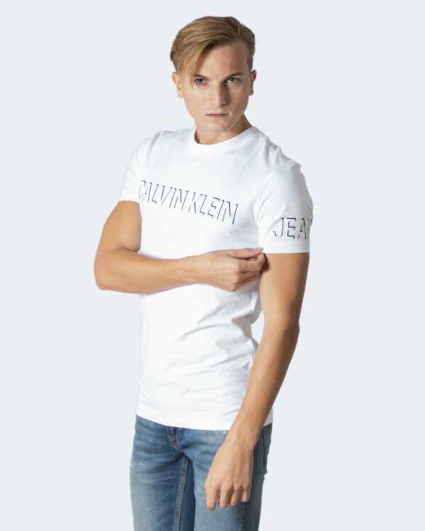 T-shirt Calvin Klein Jeans SHADOW LOGO Bianco - Foto 3