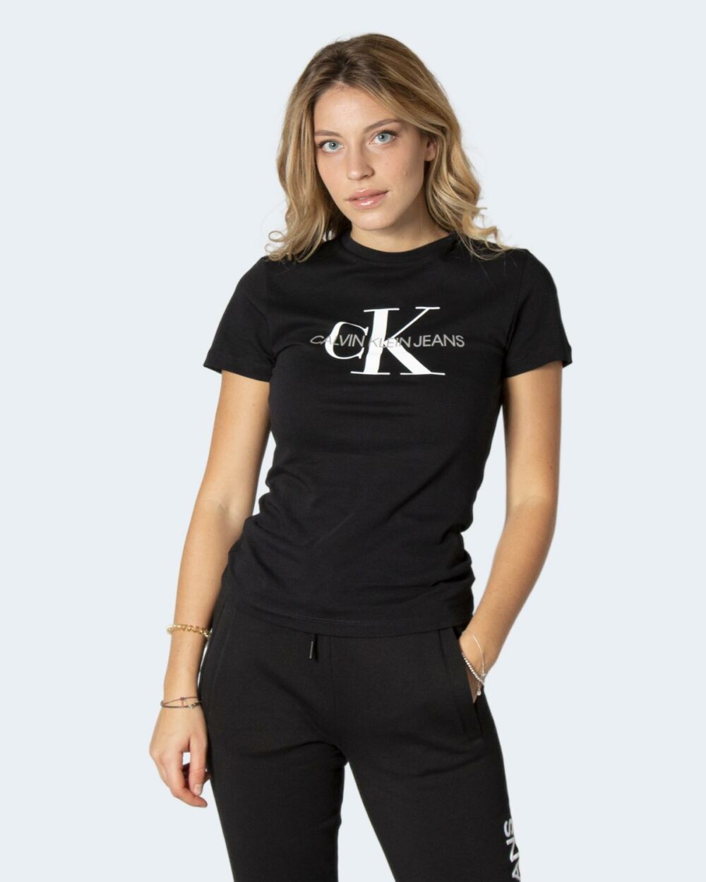 T-shirt Calvin Klein Jeans CORE MONOGRAM LOGO REGULAR FIT T Nero - Foto 3