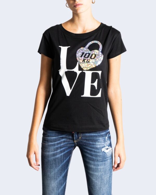 T-shirt Love Moschino 100 KG CUORE Nero - Foto 2