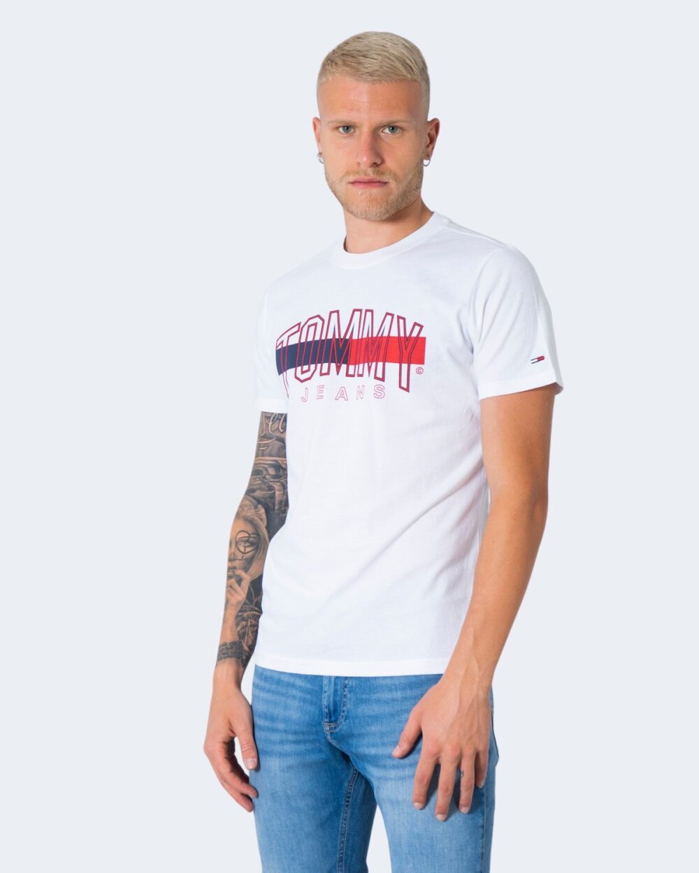 T-shirt Tommy Hilfiger Jeans TJM FLAG TOMMY TEE DM0DM09717 Bianco - Foto 1