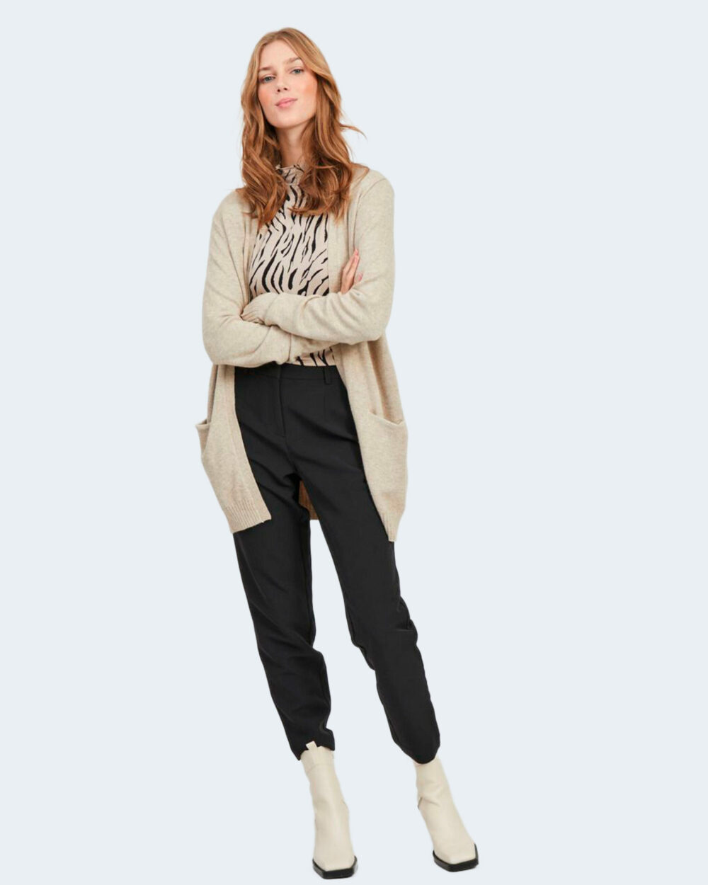 Cardigan Vila Clothes NOOS - VIRIL OPEN L/S KNIT CARDIGAN - NOOS Beige - Foto 2