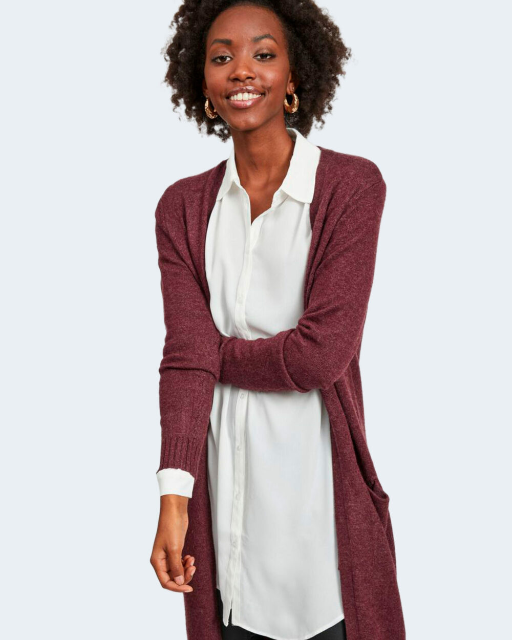 Cardigan Vila Clothes VIRIL Bordeaux - Foto 3