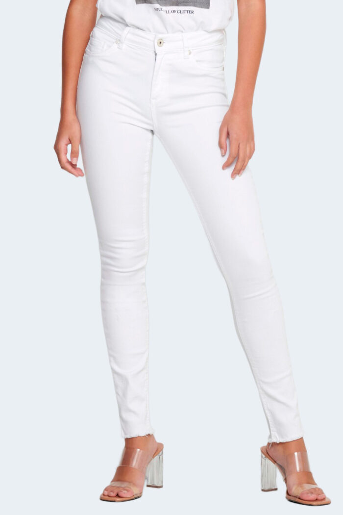 Jeans skinny Only ONLBLUSH MID SK RAW ANK DNM REA0730 NOOS Bianco
