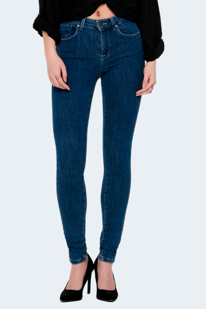Jeans skinny Only ONLPOWER MID PUSHUP SK REA3223 NOOS Blue Denim Scuro