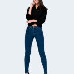 Jeans skinny Only ONLPOWER MID PUSHUP SK REA3223 NOOS Blue Denim Scuro - Foto 4