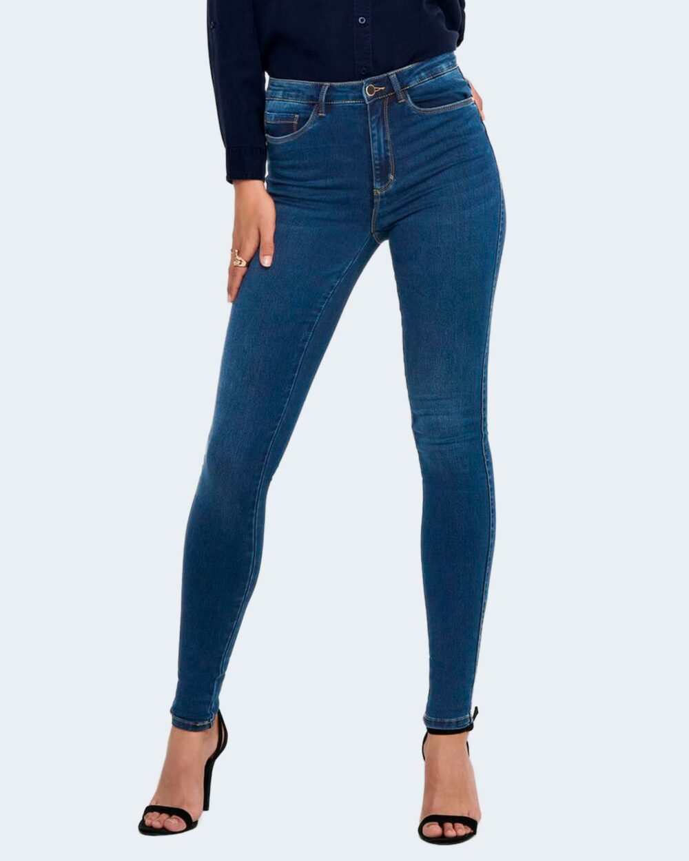 Jeans skinny Only ROYAL LIFE HW SKINNY BB BJ13964 NOOS Blue Denim Scuro - Foto 1
