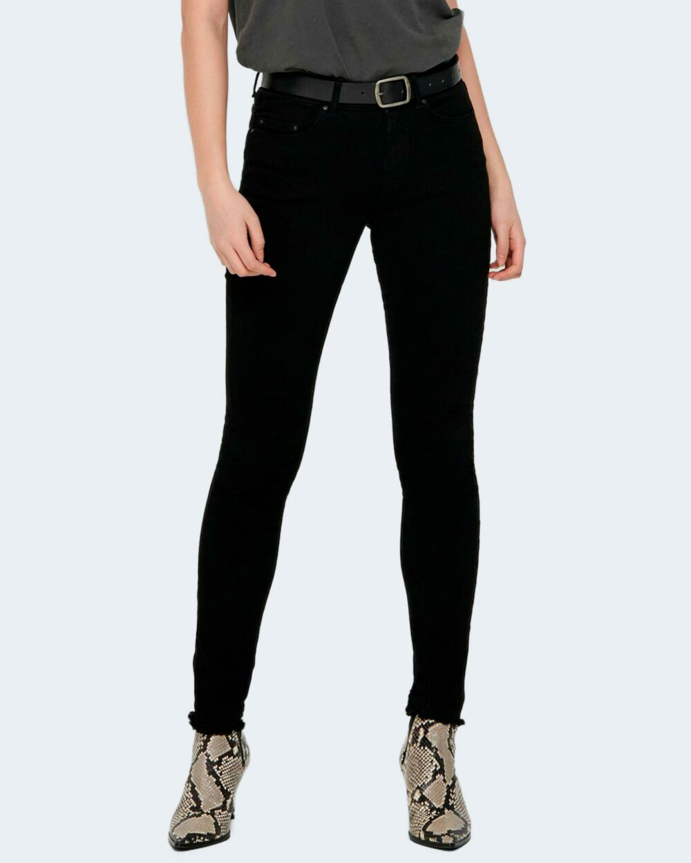 Jeans skinny Only NOOS - ONLBLUSH MID SK AK RAW REA2343 NOOS Nero - Foto 1