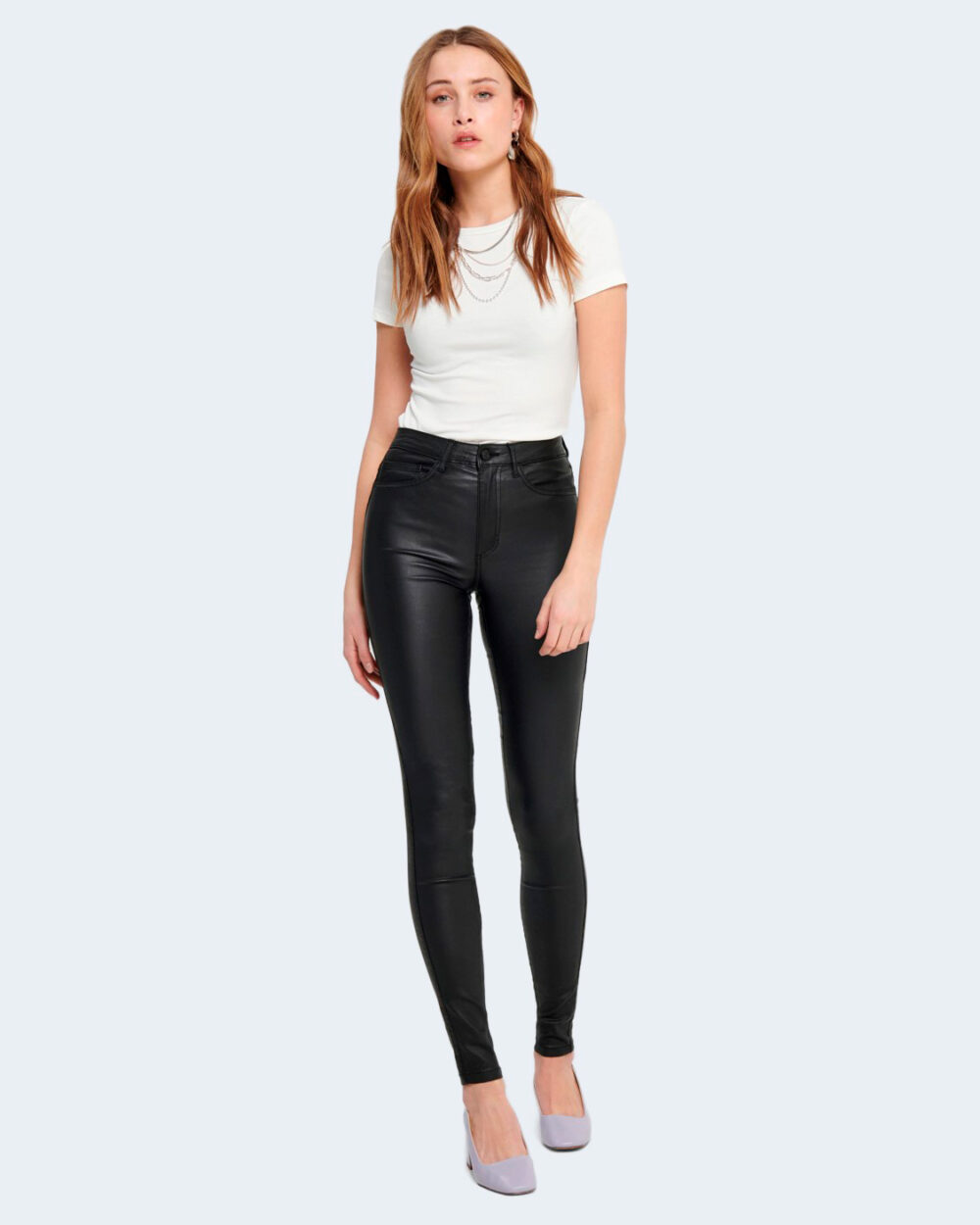 Jeans skinny Only ONLROYAL HW SK ROCK COATED PIM NOOS Nero - Foto 2
