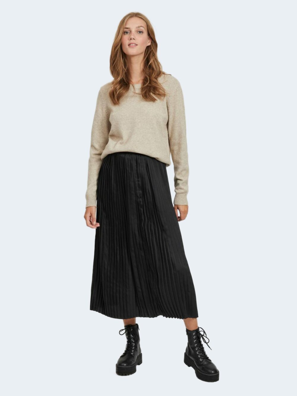 Maglione Vila Clothes VIRIL O-NECK Beige - Foto 4