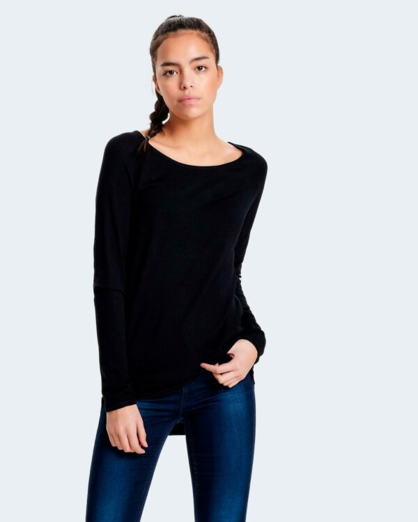 Maglia Only ONLMILA LACY L/S LONG PULLOVER KNT Nero - Foto 1