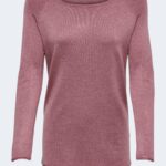 Maglia Only MILA LACY L/S LONG PULLOVER KNT NOOS Rosa - Foto 5