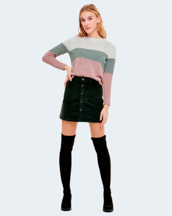 Maglione Only GEENA L/S BLOCK PULLOVER KNT Verde - Foto 3