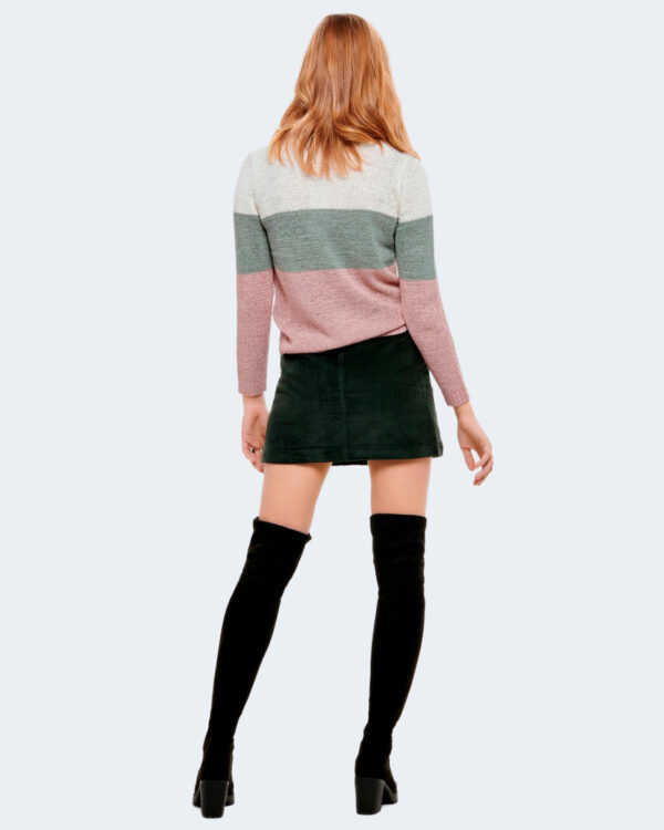 Maglione Only GEENA L/S BLOCK PULLOVER KNT Verde - Foto 4