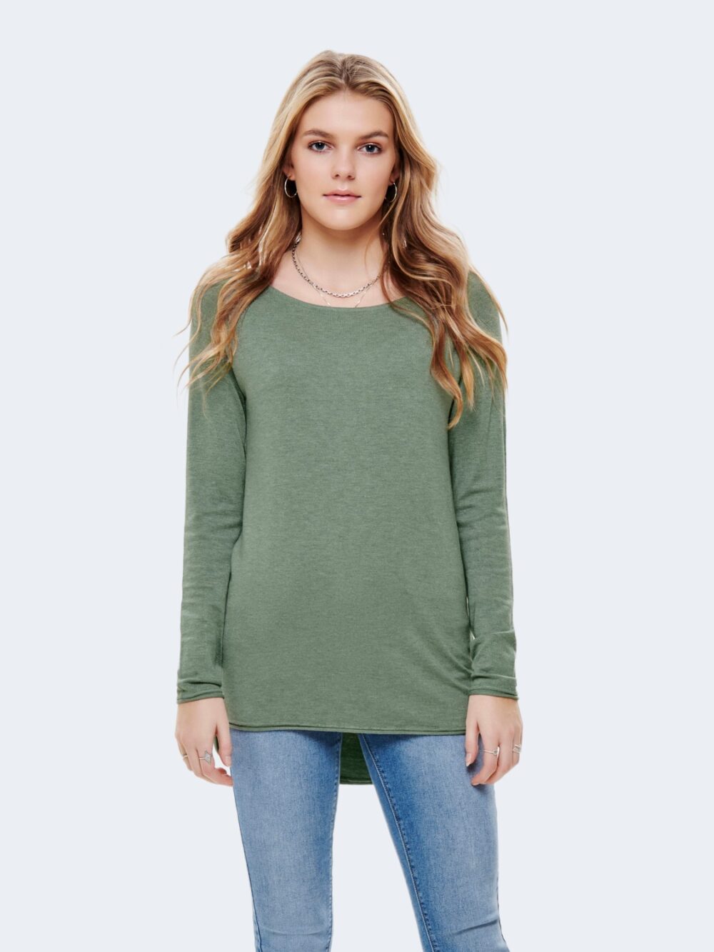 Maglia Only MILA LACY L/S LONG PULLOVER KNT NOOS Verde - Foto 1