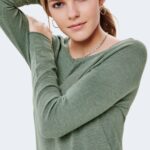 Maglia Only MILA LACY L/S LONG PULLOVER KNT NOOS Verde - Foto 2