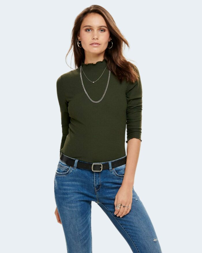 Maglione Only Emma High Neck Top Noos Verde Scuro – 54776