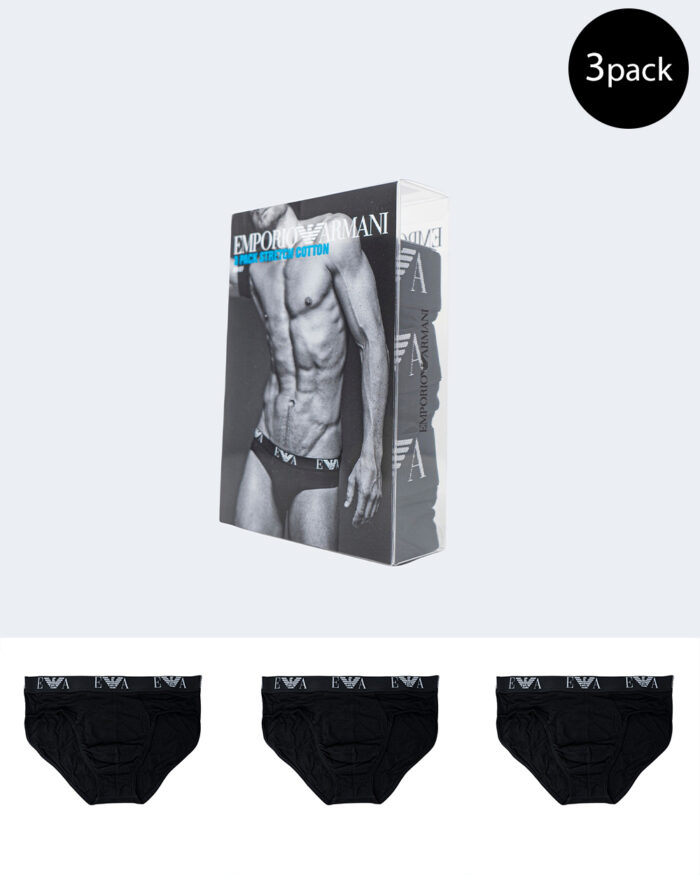 Slip Emporio Armani Underwear 3-Pack Brief Nero – 66358
