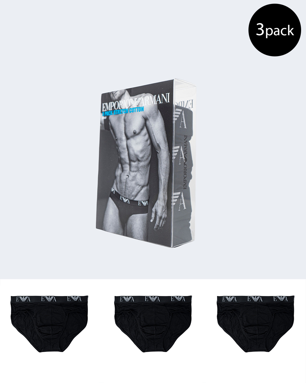Slip Emporio Armani Underwear 3-Pack Brief Nero - Foto 1