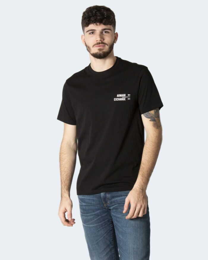 T-shirt Armani Exchange logo e dettaglio shiny Nero – 80098