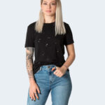 T-shirt Only ONLKITA LIFE REG S/S LEOTOP BOX JRS Nero - Foto 1