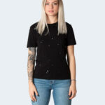 T-shirt Only ONLKITA LIFE REG S/S LEOTOP BOX JRS Nero - Foto 4