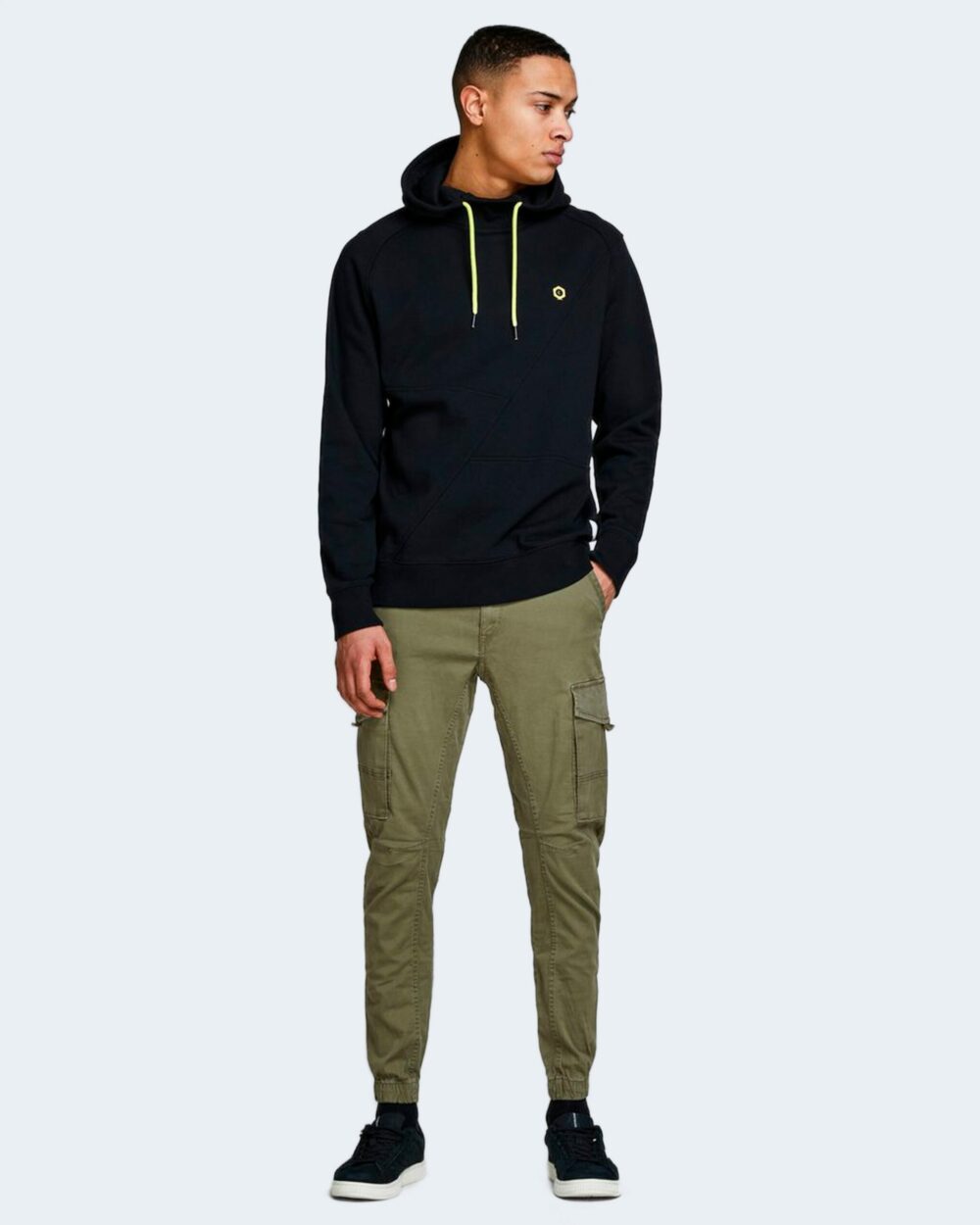 Pantaloni slim Jack Jones PAUL FLAKE AKM 542 NOOS Verde Oliva - Foto 3
