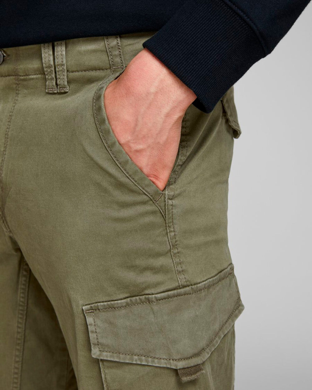 Pantaloni slim Jack Jones PAUL FLAKE AKM 542 NOOS Verde Oliva - Foto 4