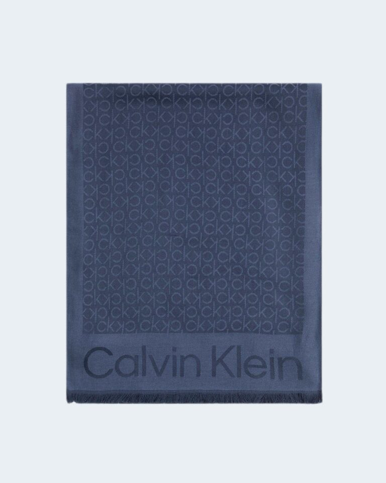 Pashmina Calvin Klein MONOGRAM JACQUARD SC Blu - Foto 2