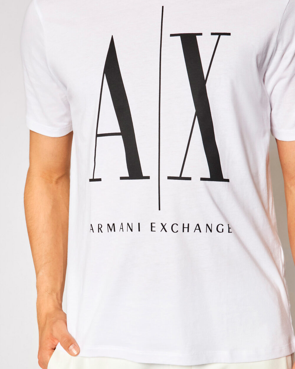 T-shirt Armani Exchange LOGO AX Bianco - Foto 3