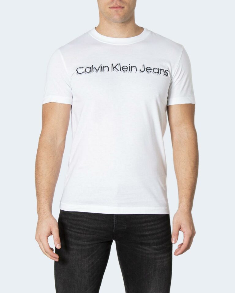 T-shirt Calvin Klein Jeans MONOCHROME INSTITUTI J30J319714 Bianco - Foto 2