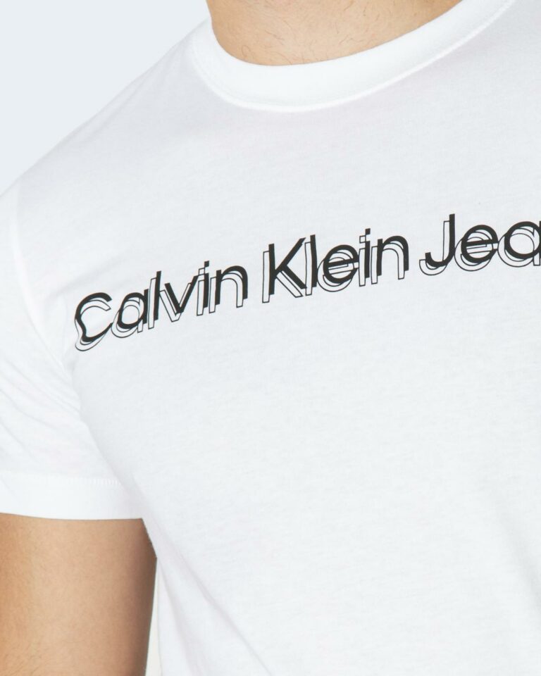 T-shirt Calvin Klein Jeans MONOCHROME INSTITUTI J30J319714 Bianco - Foto 4